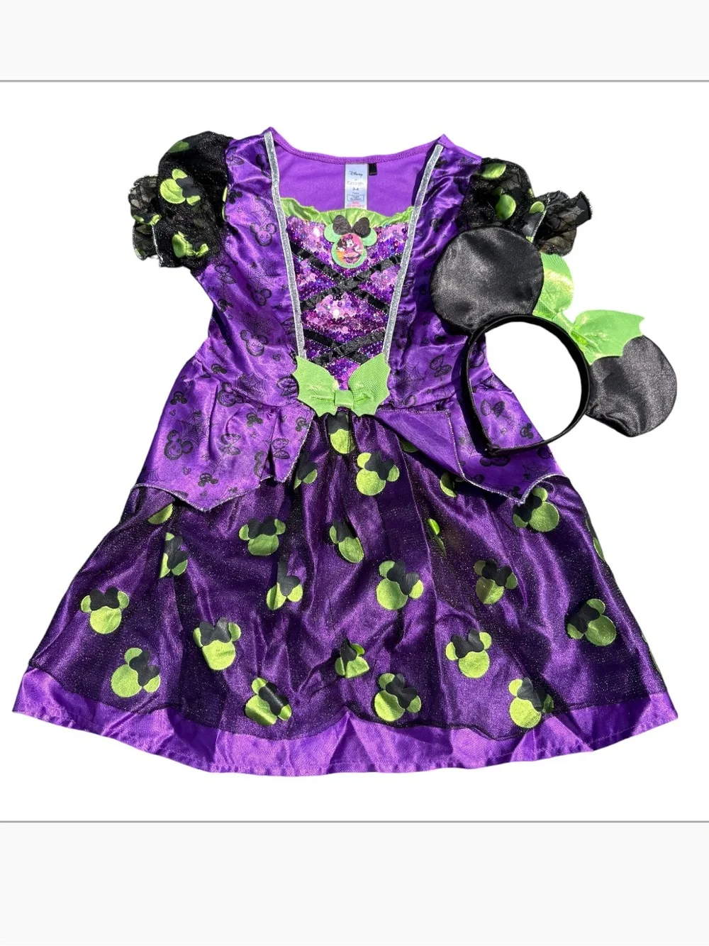Disney Minnie Mouse Vampire Dress Sz 3-4 Halloween Costume Land World Cruise